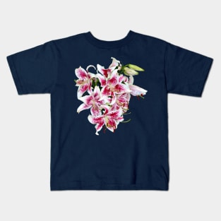 Heart With Stargazer Lilies Kids T-Shirt